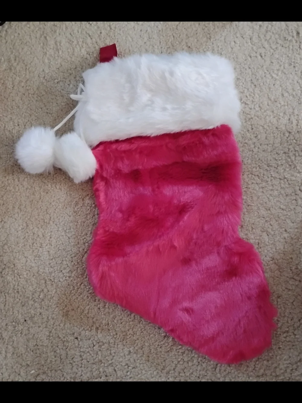 Brand New Pair of Fuzzy Holiday Stockings in Green and Pink